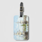 Claude Monet. Schiffe, die auf der Seine in Rouen  Gepäckanhänger (Vorderseite Vertikal)