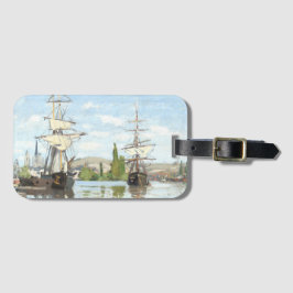 Claude Monet. Schiffe, die auf der Seine in Rouen  Gepäckanhänger