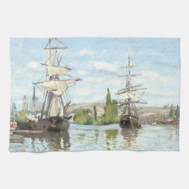 Claude Monet. Schiffe, die auf der Seine in Rouen  Geschirrtuch