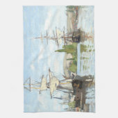 Claude Monet. Schiffe, die auf der Seine in Rouen  Geschirrtuch (Vertikal)