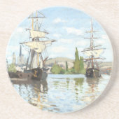 Claude Monet. Schiffe, die auf der Seine in Rouen  Getränkeuntersetzer (Vorne)