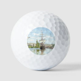 Claude Monet. Schiffe, die auf der Seine in Rouen  Golfball