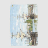 Claude Monet. Schiffe, die auf der Seine in Rouen Golfhandtuch (Vorderseite)