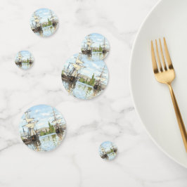 Claude Monet. Schiffe, die auf der Seine in Rouen  Konfetti