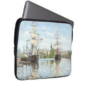 Claude Monet. Schiffe, die auf der Seine in Rouen  Laptopschutzhülle (Vorne Rechts)