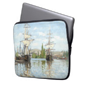 Claude Monet. Schiffe, die auf der Seine in Rouen  Laptopschutzhülle (Vorderseite Links)
