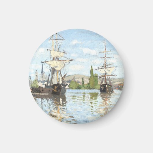 Claude Monet. Schiffe, die auf der Seine in Rouen  Magnet (Vorne)