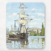 Claude Monet. Schiffe, die auf der Seine in Rouen Mousepad (Vorne)