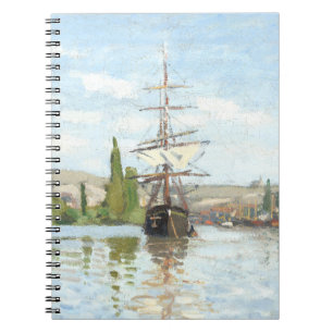 Claude Monet. Schiffe, die auf der Seine in Rouen Notizblock