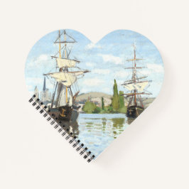 Claude Monet. Schiffe, die auf der Seine in Rouen  Notizblock