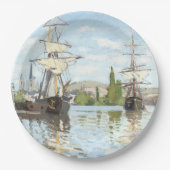 Claude Monet. Schiffe, die auf der Seine in Rouen  Pappteller (Vorderseite)