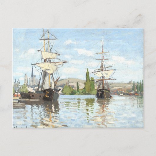 Claude Monet. Schiffe, die auf der Seine in Rouen Postkarte (Vorderseite)