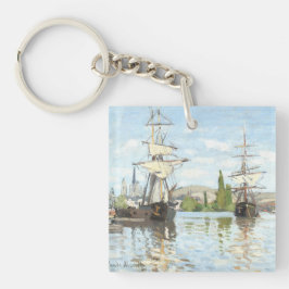 Claude Monet. Schiffe, die auf der Seine in Rouen  Schlüsselanhänger