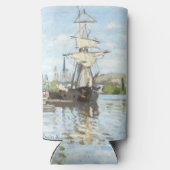 Claude Monet. Schiffe, die auf der Seine in Rouen Selters Dosenkühler (Rückseite)