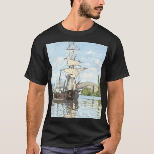 Claude Monet. Schiffe, die auf der Seine in Rouen  T-Shirt (Vorderseite)