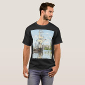 Claude Monet. Schiffe, die auf der Seine in Rouen  T-Shirt (Vorne ganz)