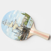 Claude Monet. Schiffe, die auf der Seine in Rouen Tischtennis Schläger (Seitenansicht)