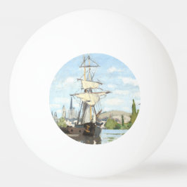 Claude Monet. Schiffe, die auf der Seine in Rouen  Tischtennisball