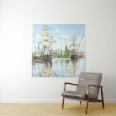 Claude Monet. Schiffe, die auf der Seine in Rouen  Wandteppich (Beispiel)