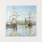 Claude Monet. Schiffe, die auf der Seine in Rouen Wandteppich (Vorderseite)