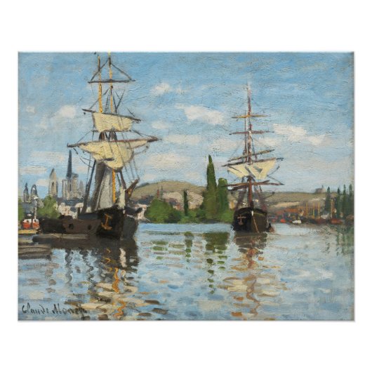 Claude Monet | Schiffe Fahrt auf der Seine in Roue Poster (Vorderseite)