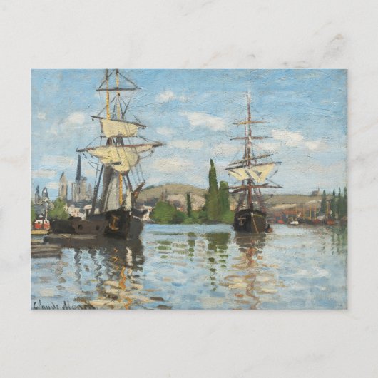 Claude Monet | Schiffe Fahrt auf der Seine in Roue Postkarte (Vorderseite)