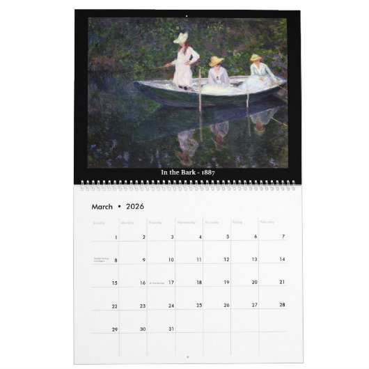Claude Monet - Schiffe im Wasser Kalender (Mär 2026)