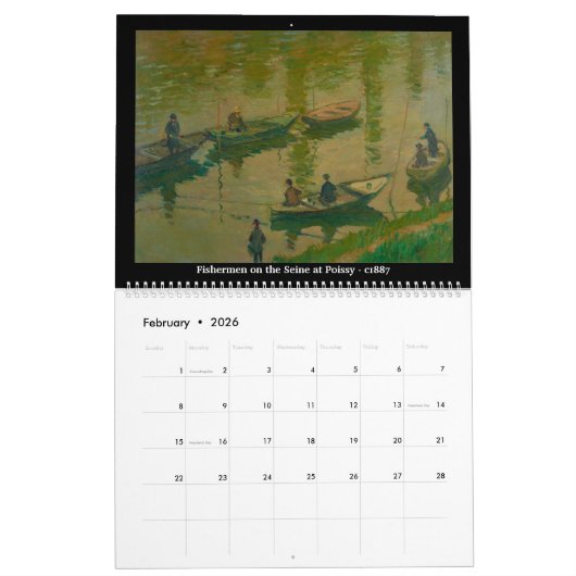 Claude Monet - Schiffe im Wasser Kalender (Feb 2026)