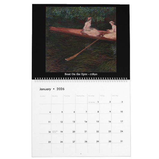 Claude Monet - Schiffe im Wasser Kalender (Jan 2026)