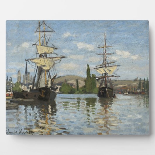 Claude Monet Schiffes auf der Seine Fotoplatte (Vorderseite)
