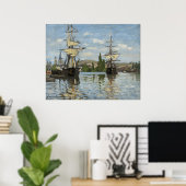 Claude Monet Schiffes auf der Seine Poster (Heimbüro)