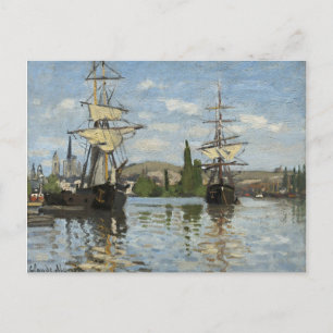 Claude Monet Schiffes auf der Seine Postkarte