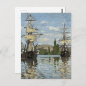 Claude Monet Schiffes auf der Seine Postkarte (Vorne/Hinten)