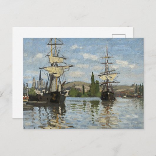Claude Monet Schiffes auf der Seine Postkarte (Vorne/Hinten)