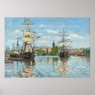Claude Monet - Schifffahrt auf der Seine in Rouen Poster