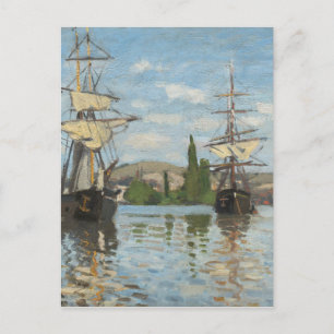 Claude Monet Schifffahrt auf der Seine in Rouen Postkarte