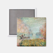 Claude Monet | Schiffsstudio auf der Seine Magnet (Vorderseite/Rückseite)