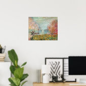 Claude Monet | Schiffsstudio auf der Seine Poster (Heimbüro)
