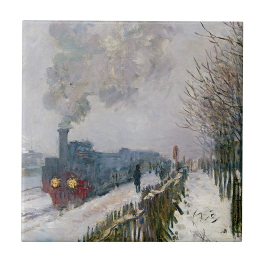 Claude Monet - Schneeausbildung / Lokomotive Fliese (Vorderseite)