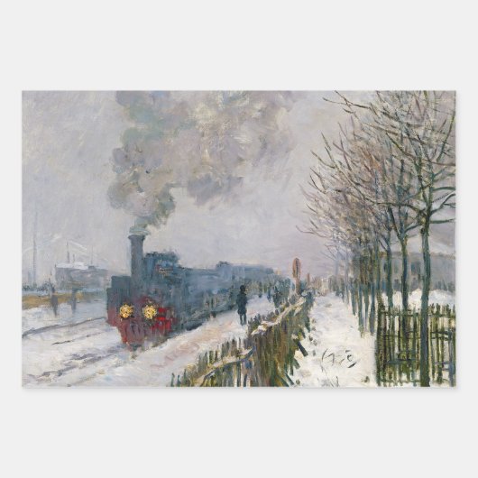 Claude Monet - Schneeausbildung / Lokomotive Geschenkpapier Set (Vorderseite 3)