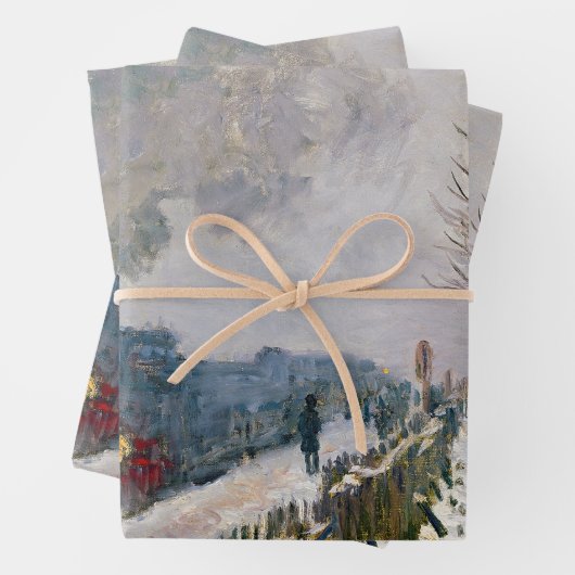 Claude Monet - Schneeausbildung / Lokomotive Geschenkpapier Set (Beispiel)
