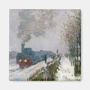 Claude Monet - Schneeausbildung / Lokomotive Magnet