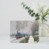 Claude Monet - Schneeausbildung / Lokomotive Postkarte (Stehend Vorderseite)