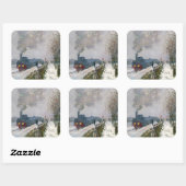 Claude Monet - Schneeausbildung / Lokomotive Quadratischer Aufkleber (Blatt)