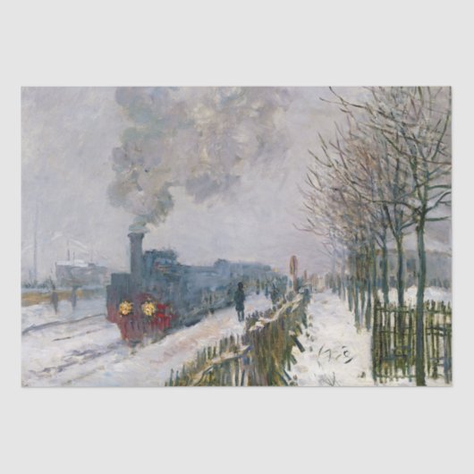 Claude Monet - Schneeausbildung / Lokomotive Seidenpapier (Vorderseite)