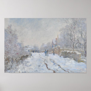 Claude Monet - Schneelandschaft in Argenteuil Poster