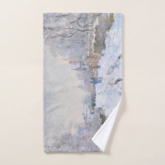 Claude Monet - Schneeszene in Argenteuil Badhandtuch Set (Handtuch)