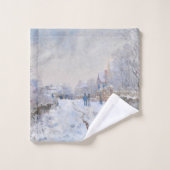 Claude Monet - Schneeszene in Argenteuil Badhandtuch Set (Waschlappen)