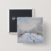 Claude Monet - Schneeszene in Argenteuil Button (Vorne & Hinten)