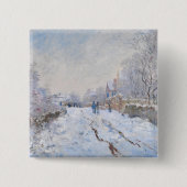 Claude Monet - Schneeszene in Argenteuil Button (Vorderseite)